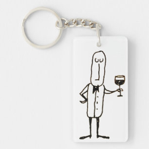 Garçon de dessin animé tenant un verre à vin