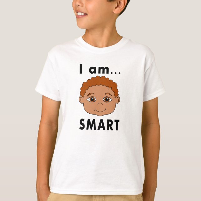 Garçon de sourire de T-shirt je suis FUTÉ (Devant)