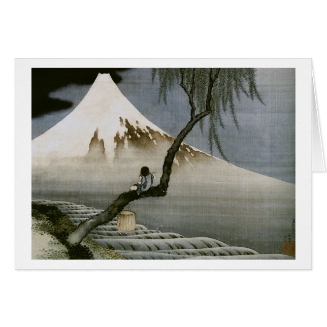Garçon et Mont Fuji Hokusai Art japonais (Devant Horizontal)