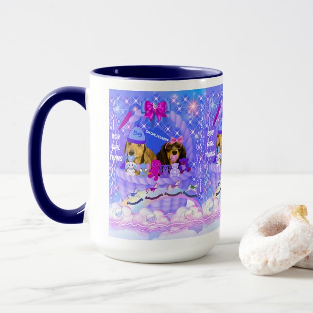Garçon Fille Twins Café Mug (Avec donut)