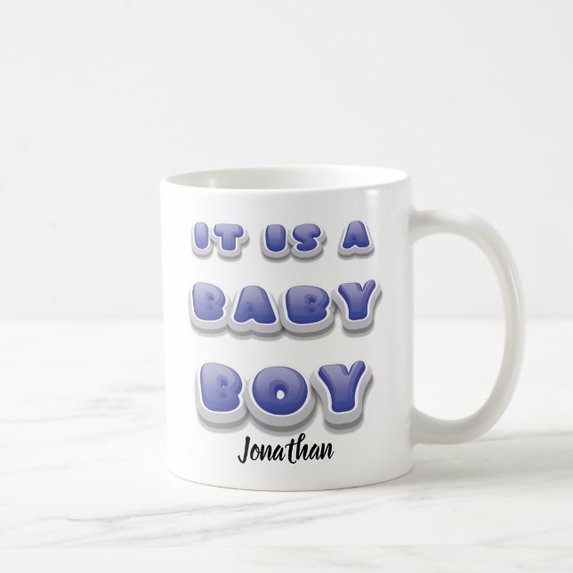 Garçon Genre Révéler Mug nouveau-né Cadeau (Droite)