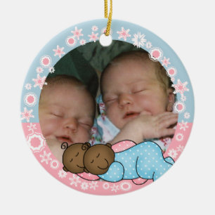 Garçon jumeau d'aa et ęr ornement de Noël de fille