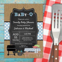 Garçon Rustique Famille bébé Q Douche Invitation