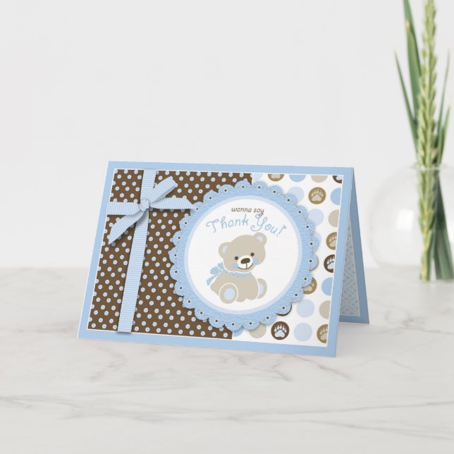 Garçon Teddy Carte de remerciements (Devant)