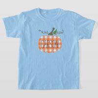 Garçons Aquarelle Jeune Orange Plaid T-shirt