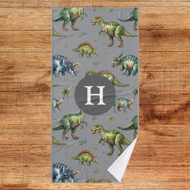 Garçons Aquarelle mignonne Dinosaure & Nom Enfants (Créateur téléchargé)