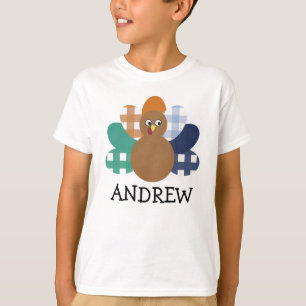 Garçons Aquarelle Plaid Turquie T-shirt