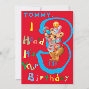 Garçons Carte d'anniversaire personnalisée de troi