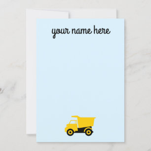 Garçons Cartes pour notes de camions de constructi