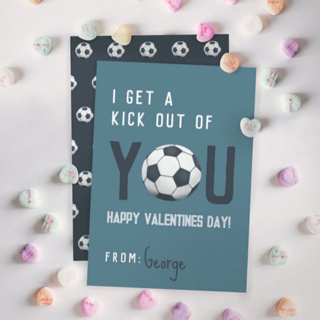 Garçons Classroom Soccer Valentines Carte (Créateur téléchargé)