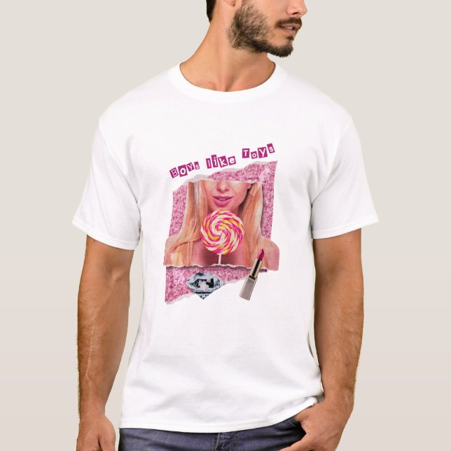 Garçons Comme Jouets Collage T-Shirt (Devant)
