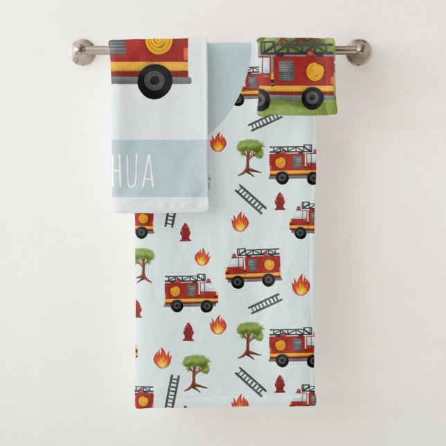 Garçons Cute Blue Feu Motif Camion Enfants (En situation)