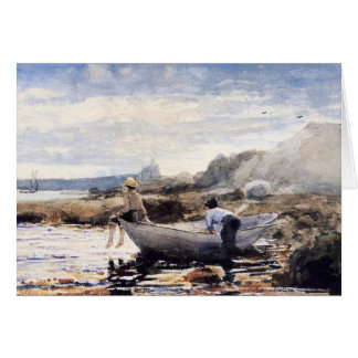 Garçons dans un doris