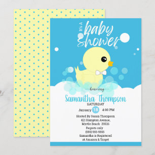 Garçons En Caoutchouc Bébé Douche Invitations