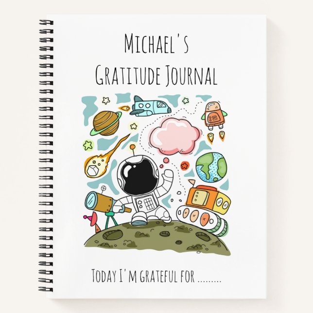 GARÇONS Gratitude personnalisée Journal Espace Thè (Devant)