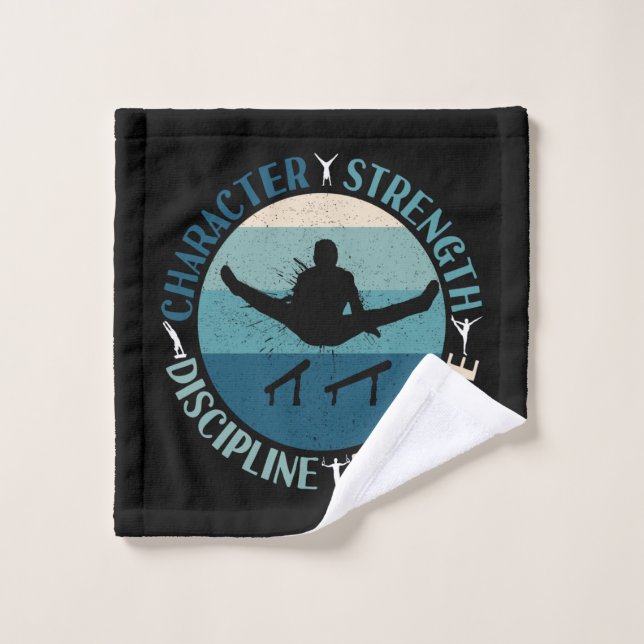 Garçons Gymnastique Caractère Force Discipline (Gant de toilette)
