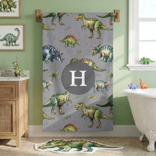 Garçons Mignon Dinosaure Aquarelle & Nom Enfants