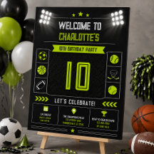 Garçons Moderne Noir Sports Enfants 10e Anniversai