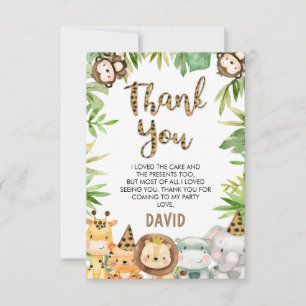 Garçons Safari Animaux Anniversaire Carte de remer