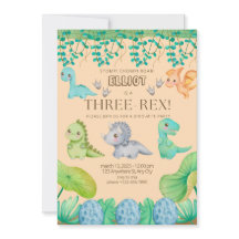 Garçons Trois Rex Troisième Invitation de fête d'a