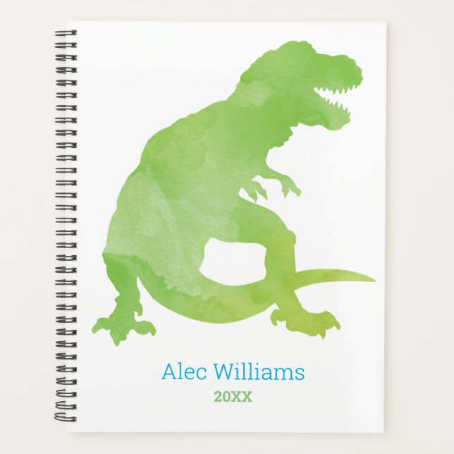 Garçons Vert Dinosaure Aquarelle T-Rex Enfants (Devant)
