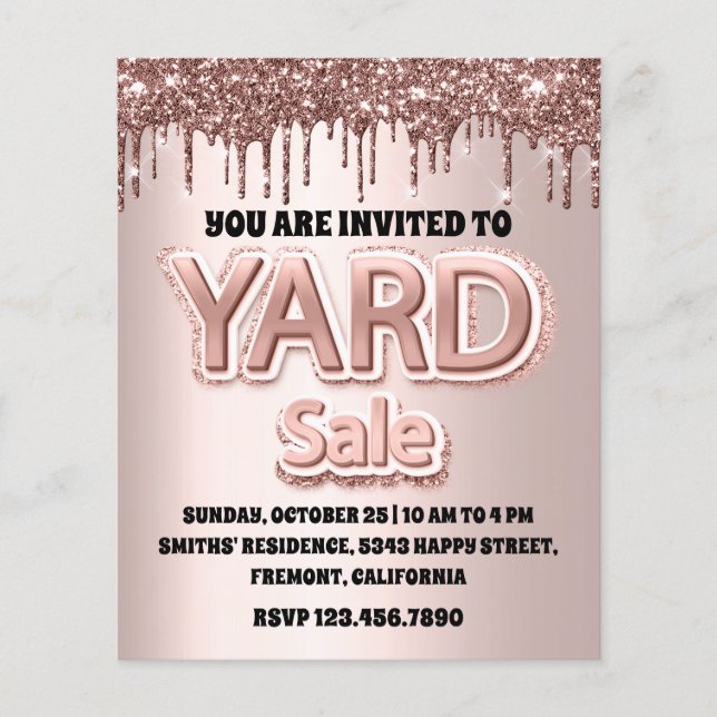 Gard Sale Rose Blush Powder Glitzer Tropfen Flyer (Vorne)