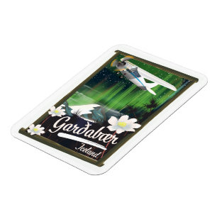 Garðabær Iceland travel poster Magnet