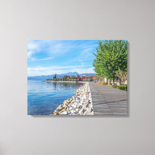 Gardasee Bardolino Promenade mit Aussicht Leinwand