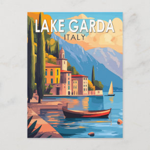 Gardasee Italien Reise Kunst Vintage Postkarte