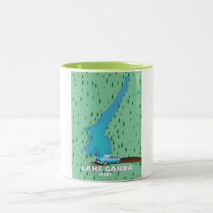 Gardasee Italien Reiseposter Karte Zweifarbige Tasse