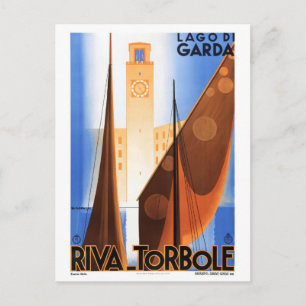 Gardasee, Italien Vintage Poster restauriert Postkarte