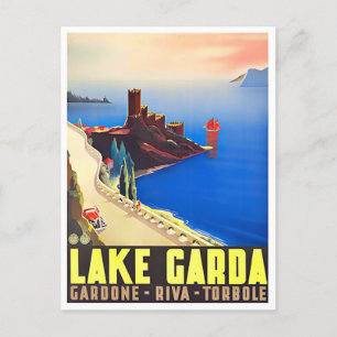 Gardasee Italien Vintage-Reise Postkarte