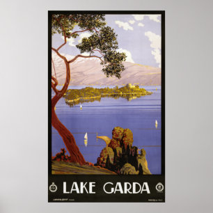 Gardasee Italien Vintage Reiseplakat Poster