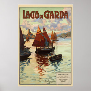 Gardasee Italien Vintage Reiseposter Poster