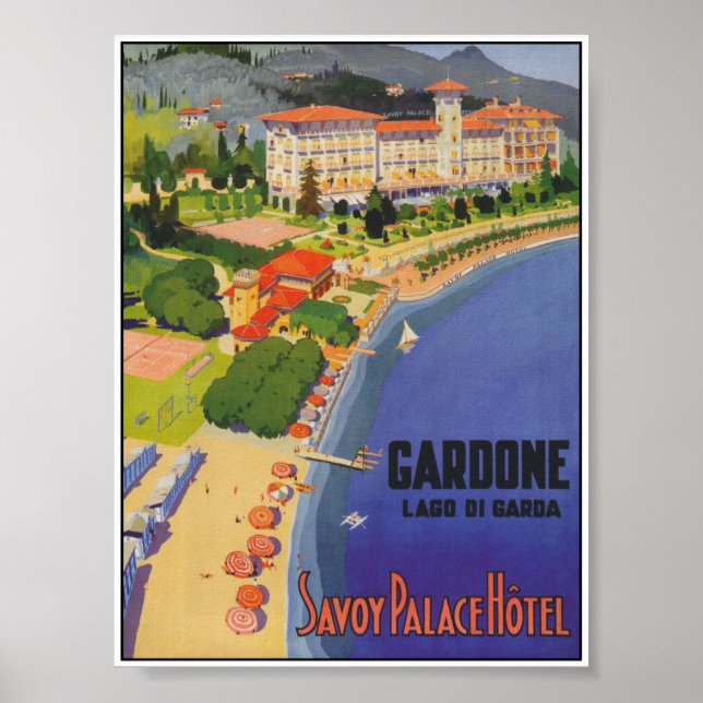 Gardasee Italien Vintage Travel Poster (Vorne)