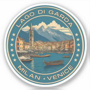 Gardasee - Lago di Garda italienische Familienreis Aufkleber