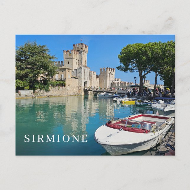 Gardasee Sirmione Aussicht Postkarte (Vorderseite)