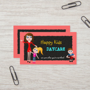 Garde d'enfants Cartes de visite de garderie