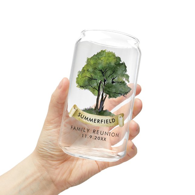 Garde-équipage des cousins de réunion de famille p (Family Reunion Genealogy Tree Personalized Can Glass Keepsake)