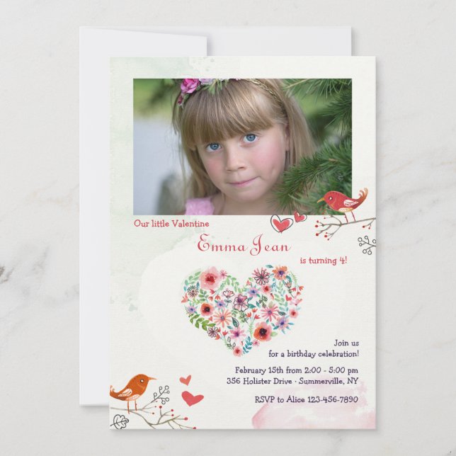 Garde-moi dans ton coeur Photo Invitation (Devant)