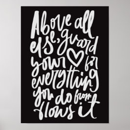 Garde ton coeur Bible Ecriture Poster