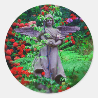 Garden Angel Runder Aufkleber
