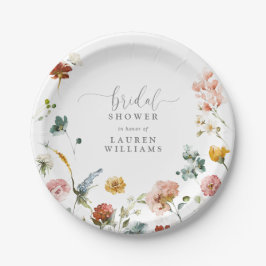 Garden Aquarell Blume Rosa Brautparty Pappteller