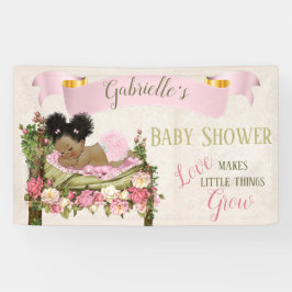 Garden Baby Dusche Girl Schlafbett Rose Banner