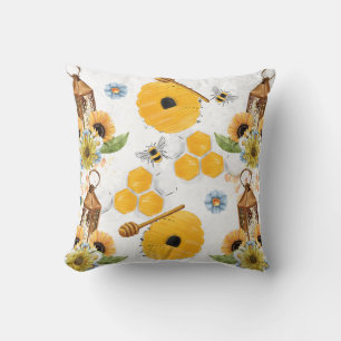 Garden Bee Sonnenblumenmuster Kissen