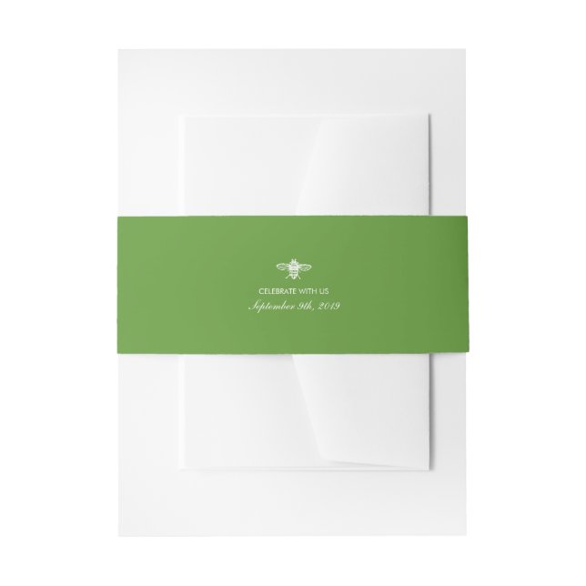 Garden Bee Toile Green Einladungsbanderole (Vorderseite Beispiel)