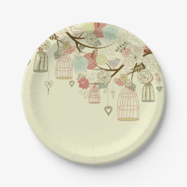 Garden Bird Cage Paper Plate Pappteller
