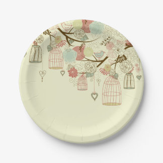 Garden Bird Cage Paper Plate Pappteller