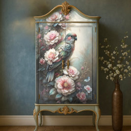 Garden Bird Rose Decoupage Seidenpapier