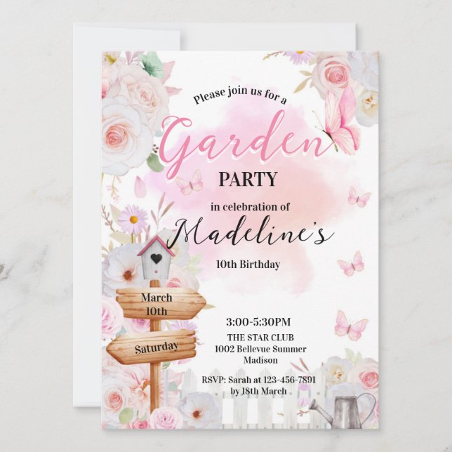 Garden Birthday invitation  (Devant)